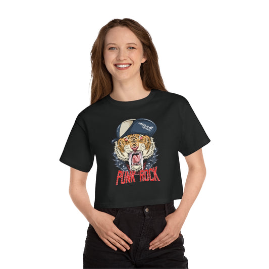 Punk Rock Tiger /Champion  Cropped Tee Shirt