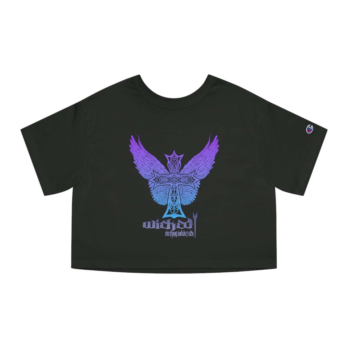 Purple Rain Celtic Cross Cropped T-Shirt