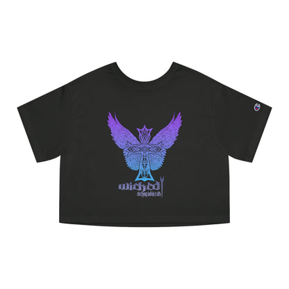 Purple Rain Celtic Cross Cropped T-Shirt