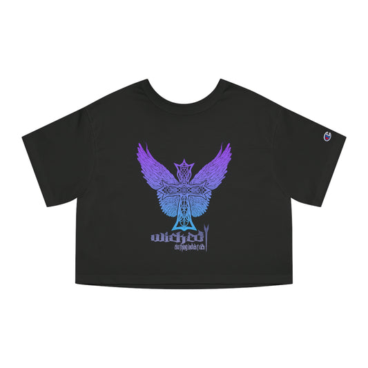Purple Rain Celtic Cross Cropped T-Shirt