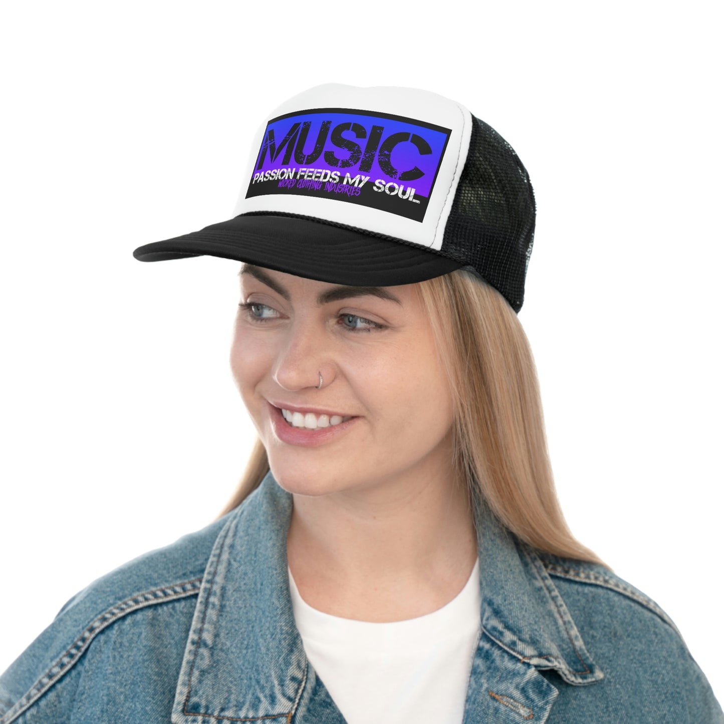 Music Passion Feeds My Soul Purple Trucker Caps