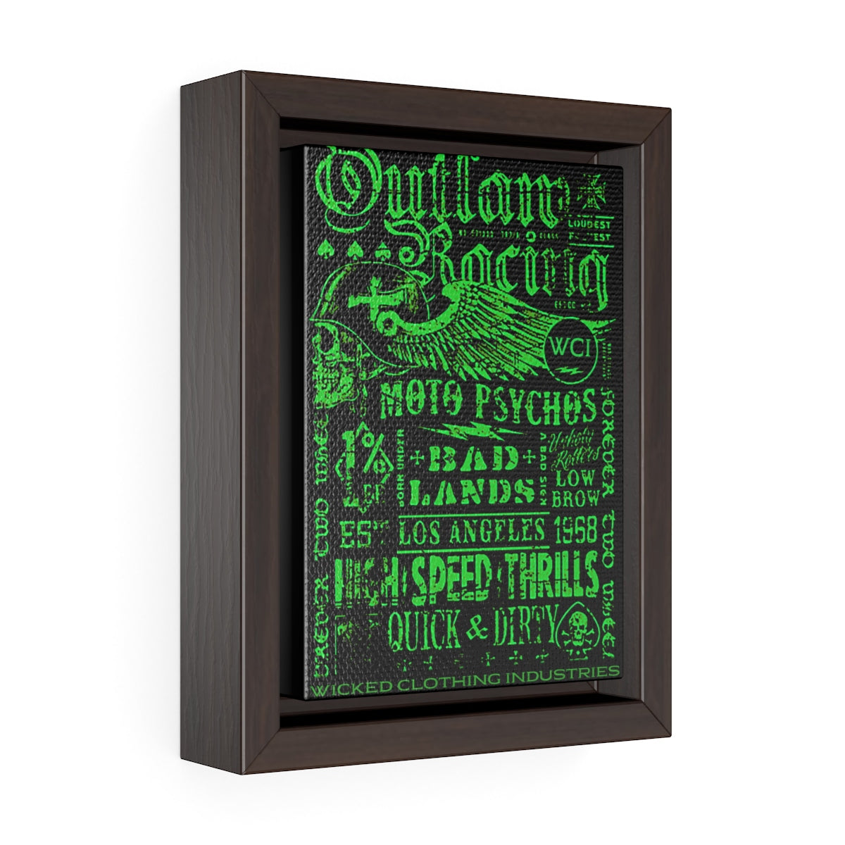 Outlaw Racing/Vertical Framed  Wrap Canvas