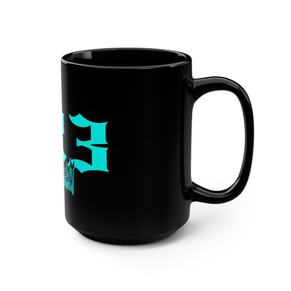 423 Teal/Black Mug, 15oz