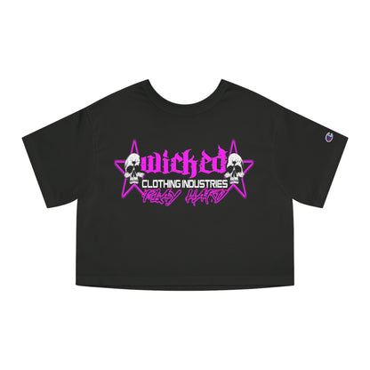 Play Hard Hot Pink  Cropped T-Shirt
