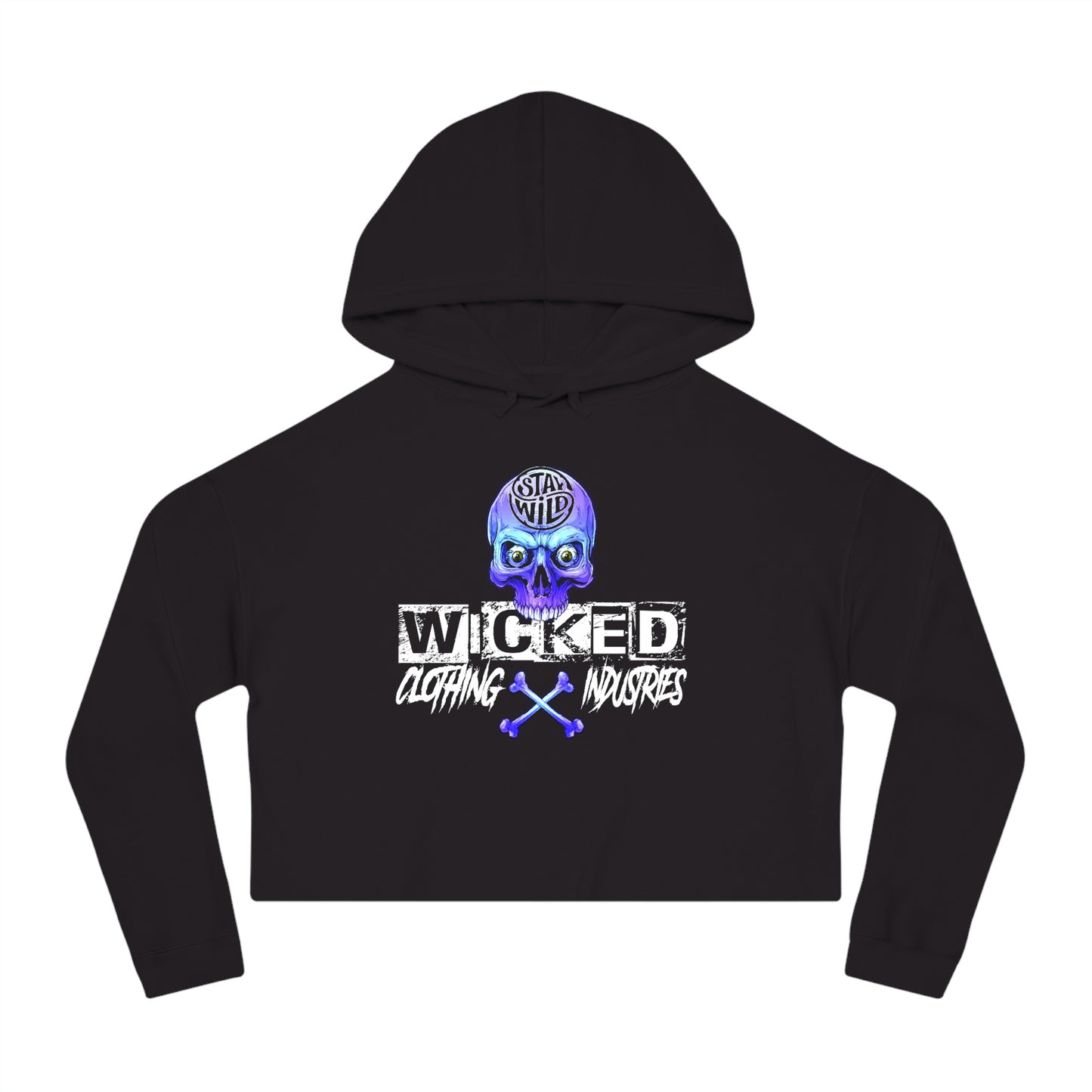 Wicked Skull 1 Women’s Cropped Hooded Sweatshirt