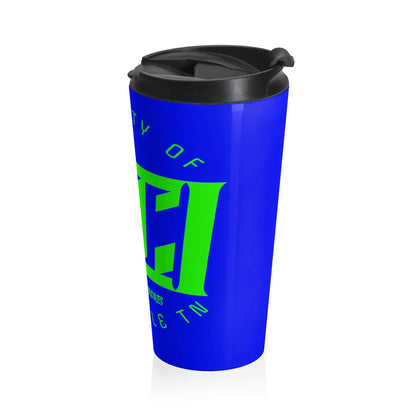 WCI/Neon Green/Royal Blue/Stainless Steel Travel Mug
