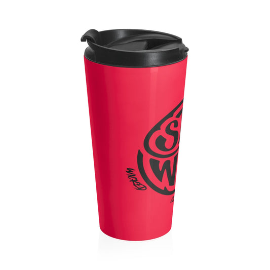 Stay Wild/ Red N Black Stainless Steel Travel Mug