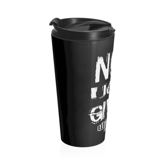 No Fucks Given/ White/Stainless Steel Travel Mug
