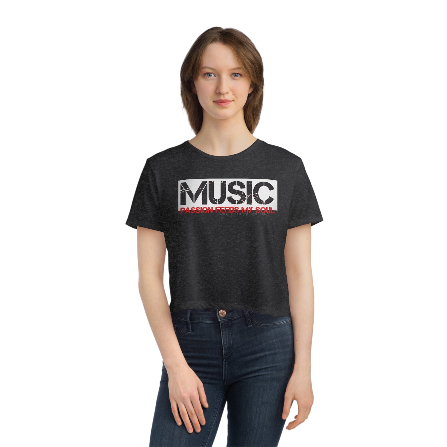 Music Passion Feeds My Soul / Flowy Cropped Tee