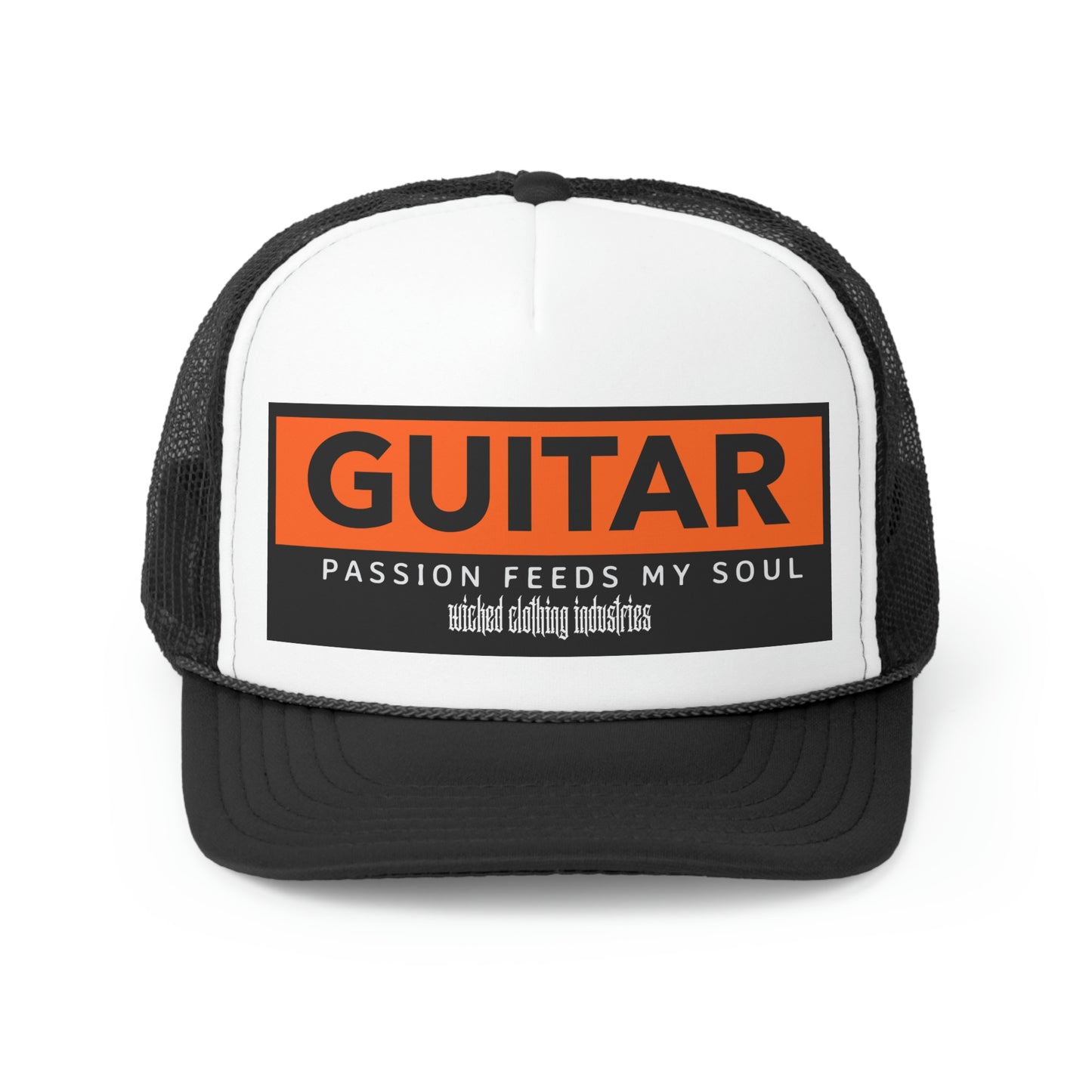 Guitar Passion Feeds My Soul Orange Trucker Hat