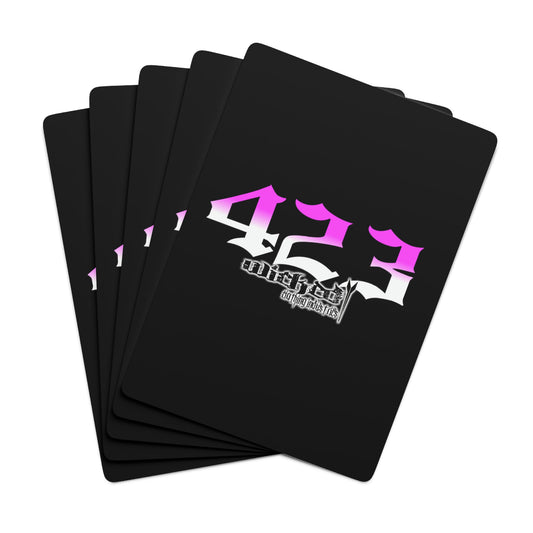423 Hot Pink /White/ Poker Cards