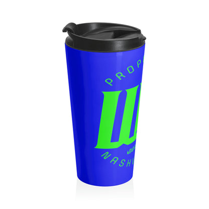 WCI/Neon Green/Royal Blue/Stainless Steel Travel Mug