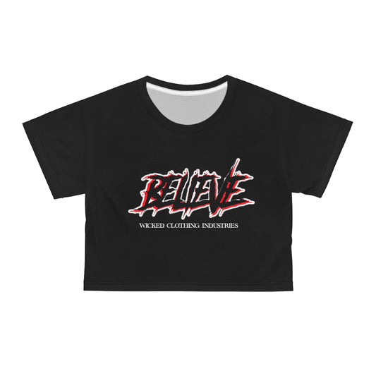 Believe Crop Top Tee Shirt