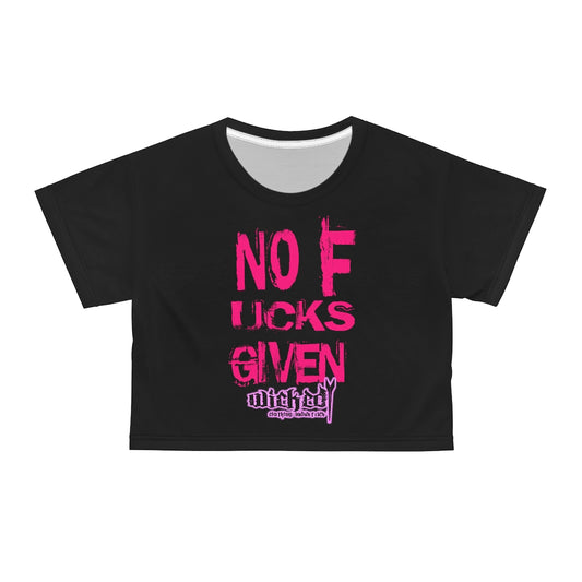 No Fucks Given/ Black Women's CropTop Tee Shirt