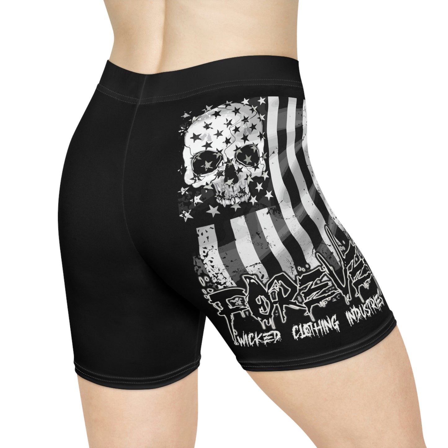 Forever Flag Skull/ Biker Shorts