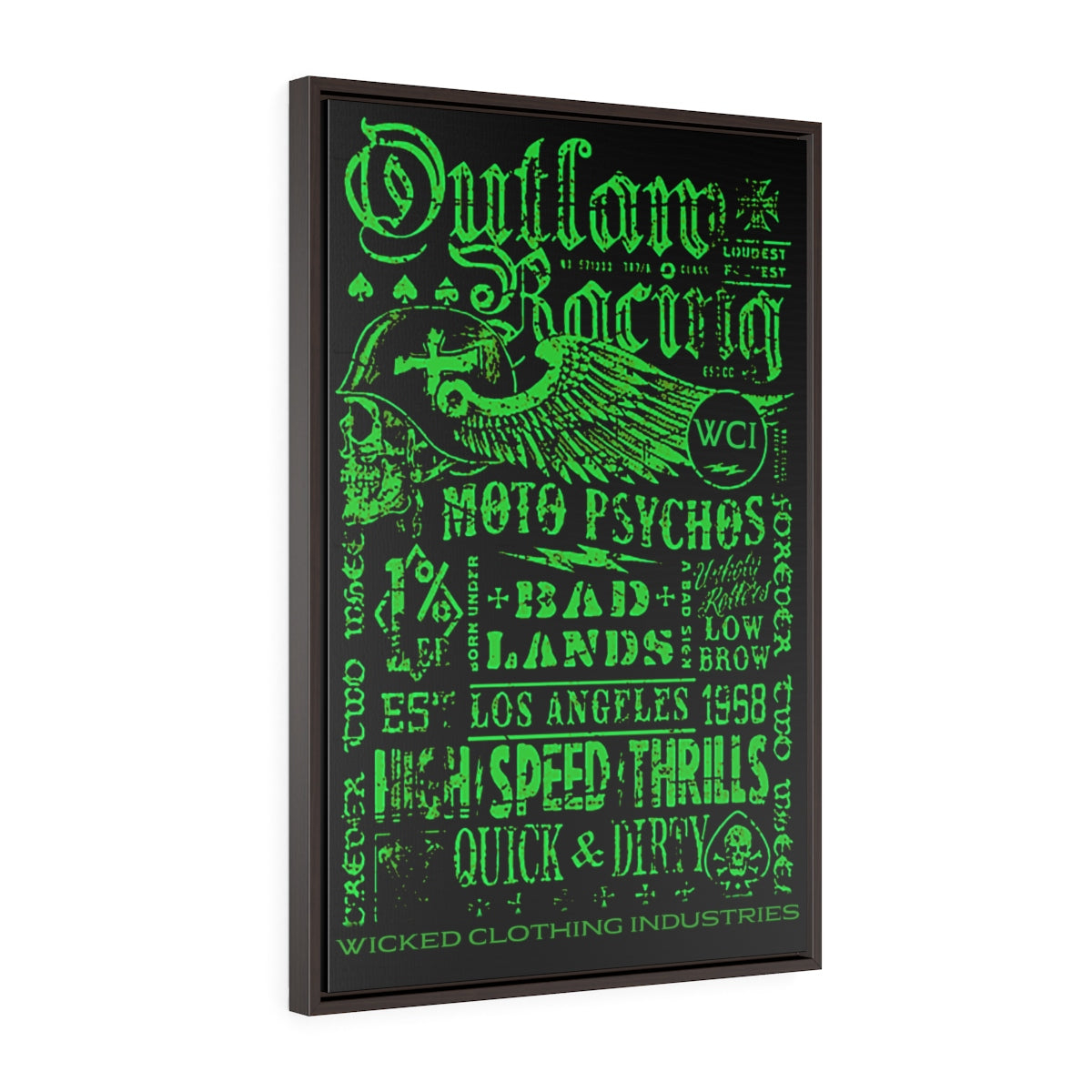 Outlaw Racing/Vertical Framed  Wrap Canvas