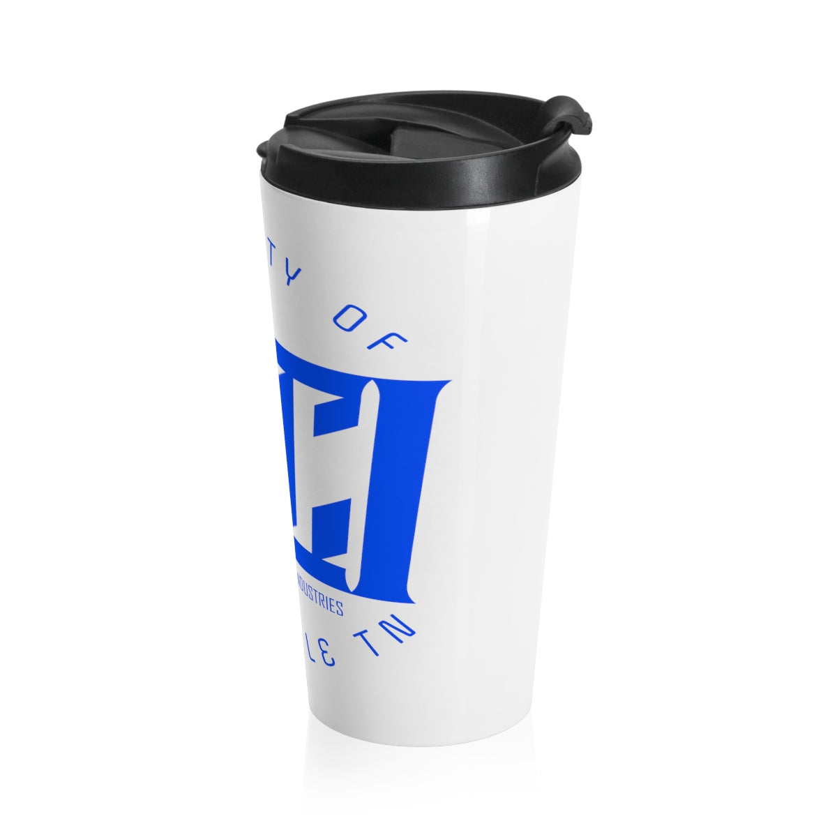 WCI/White N Blue/Stainless Steel Travel Mug