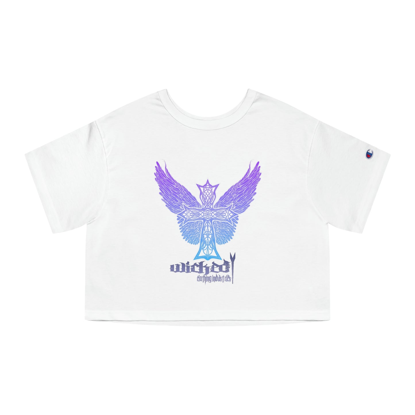 Purple Rain Celtic Cross Cropped T-Shirt