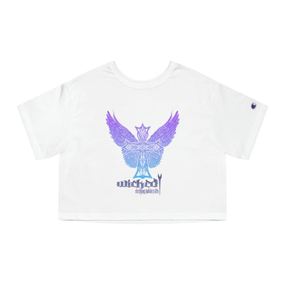 Purple Rain Celtic Cross Cropped T-Shirt
