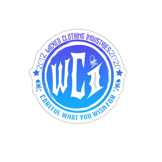 Careful What You Wish For/ Blue/Teal/ Kiss-Cut Stickers