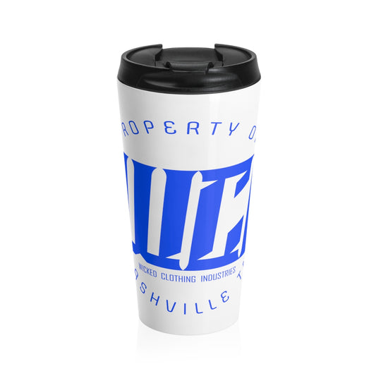 WCI/White N Blue/Stainless Steel Travel Mug