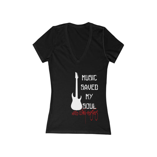 Women's Jersey Short Sleeve Deep V-Neck Tee