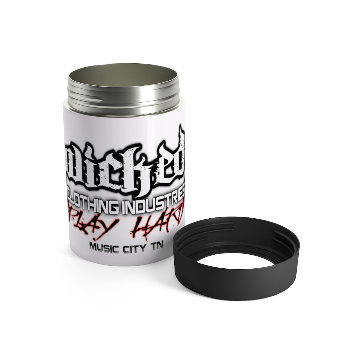 Play Hard/ White/ Can Holder