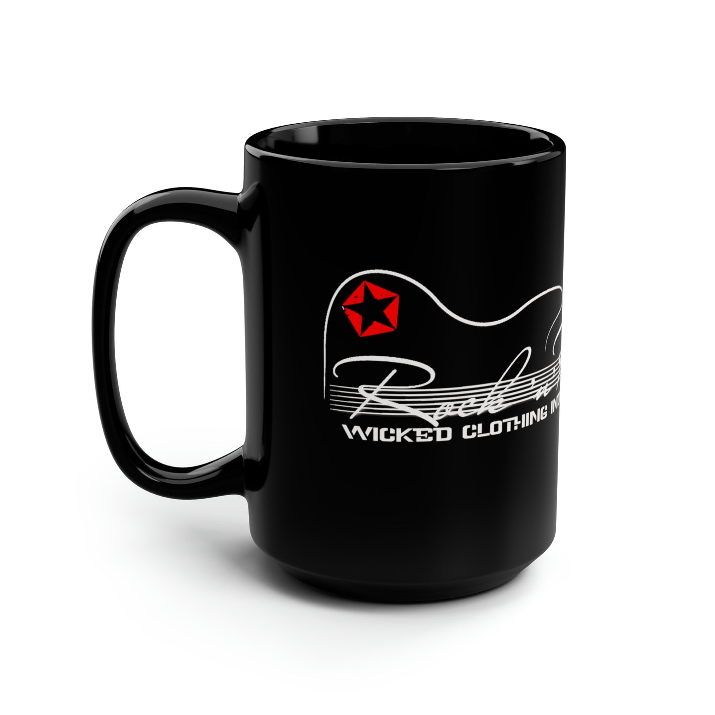 Rock N Roll /Black Mug, 15oz