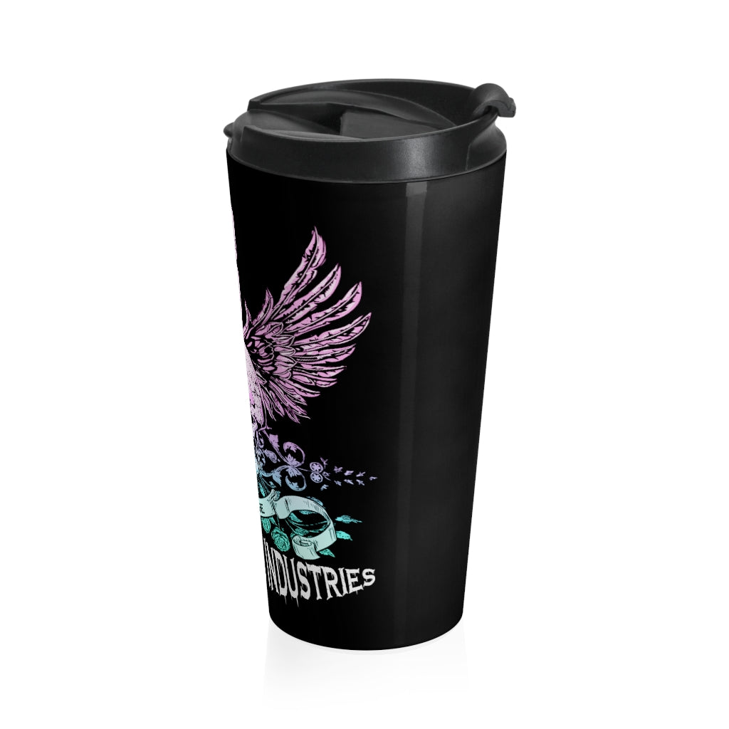 13 Lucky Day Teal Rose/Stainless Steel Travel Mug