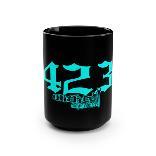 423 Teal/Black Mug, 15oz