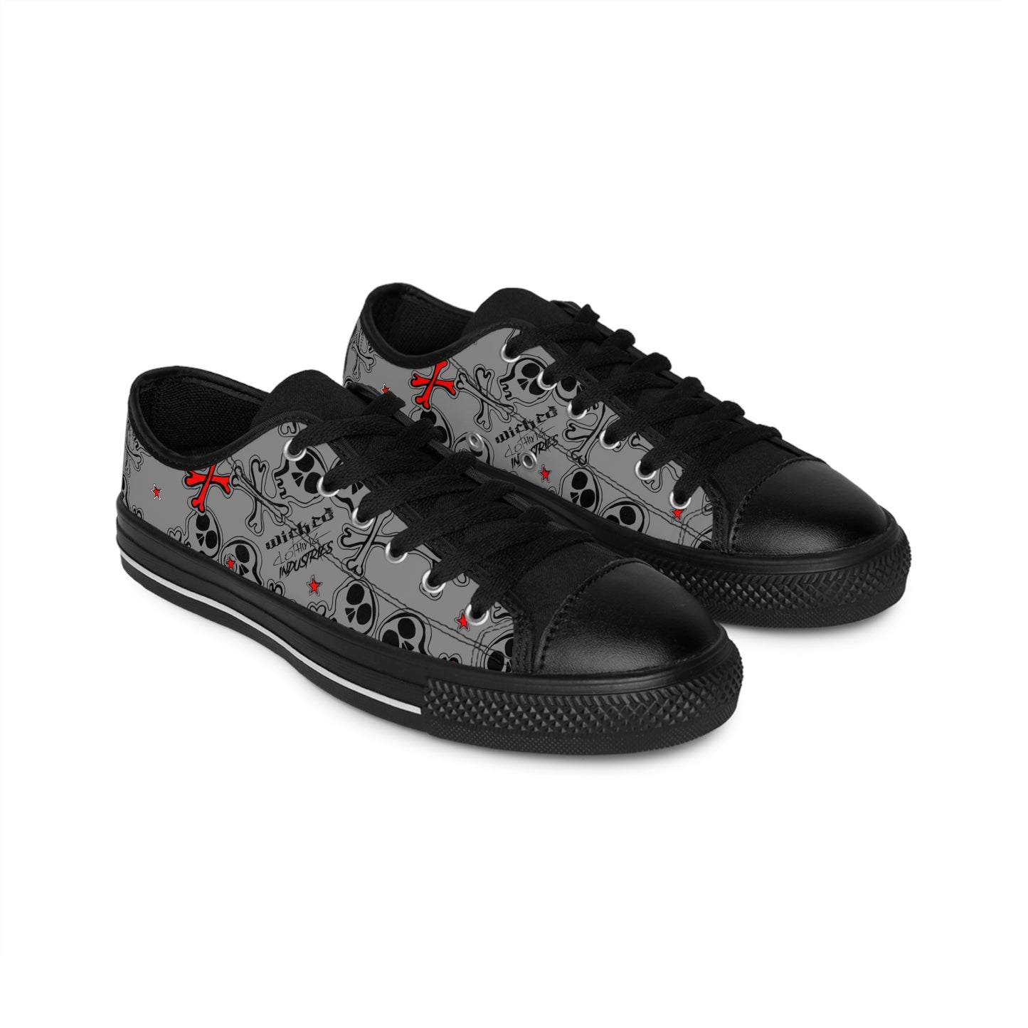 Cartoon Skulls/ Gray/Women's Sneakers