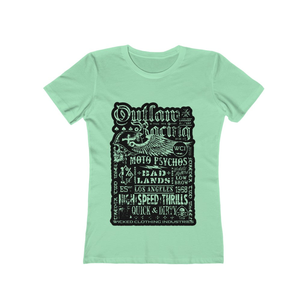 Outlaw Teal Racing Tee Shirt