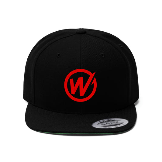Wicked W/ Red/ Flat Bill Hat ( Embroidered)