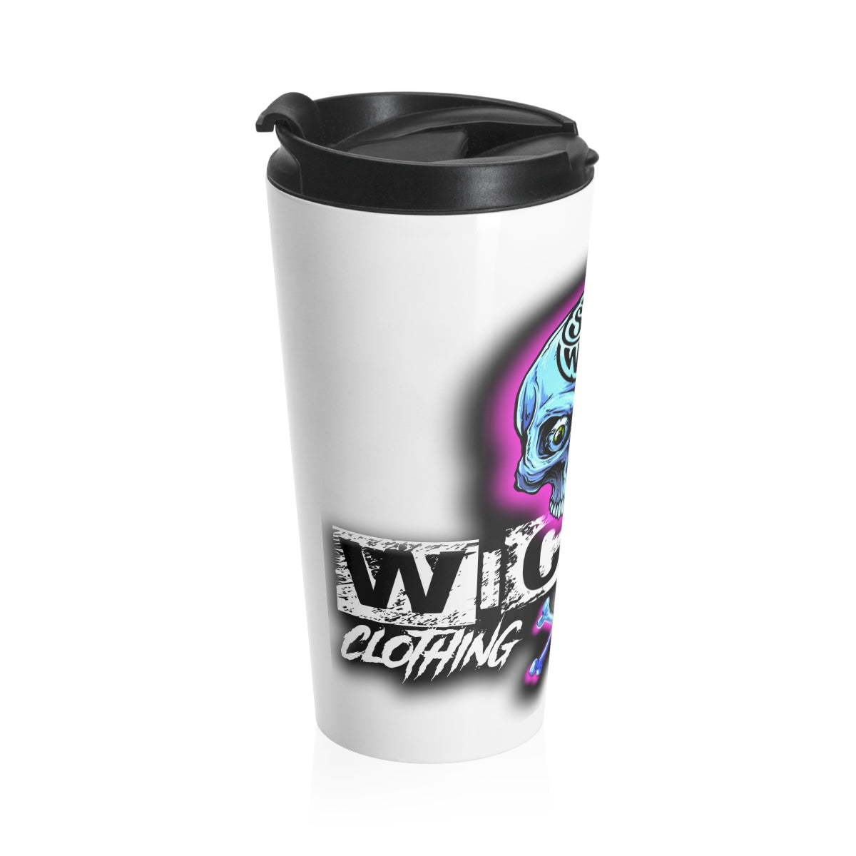 Stay Wild 1/ White/Stainless Steel Travel Mug