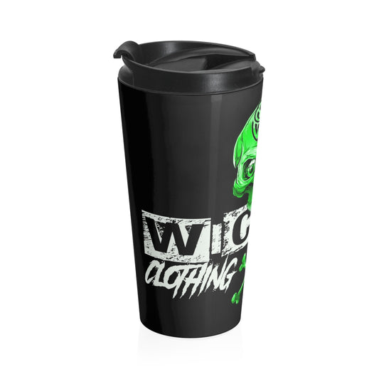Stay Wild 2/Black/Neon Green/Stainless Steel Travel Mug