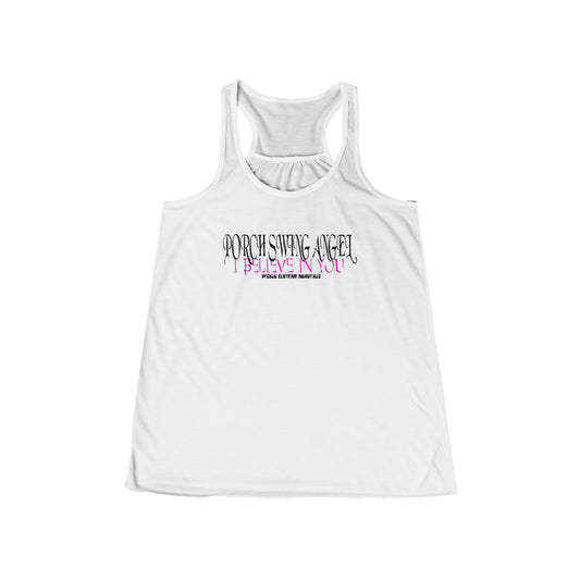 Porch Swing Angel 2 / Pink E.L. Flowy Racerback Tank